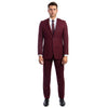 Burgundy Men's Hybrid - Fit 3pc Paisley Suit w/ Wide Black Shawl Collar - Bundle Bus