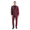 Burgundy Men's Sharskin Slim - Fit 3 - Piece Suit - Bundle Bus