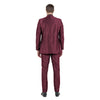 Burgundy Men's Sharskin Slim - Fit 3 - Piece Suit - Bundle Bus