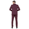 Burgundy Men's Ultra Slim - Fit 3pc Suit w/ Expandable Waistband - Bundle Bus