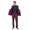 Burgundy Solid 2 - PC Slim Fit Performance Stretch Suits - Bundle Bus
