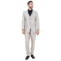 Champagne Men's Sharskin Slim - Fit 3 - Piece Suit - Bundle Bus