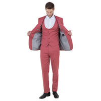 Coral Men's Ultra Slim - Fit 3pc Suit w/ Expandable Waistband - Bundle Bus