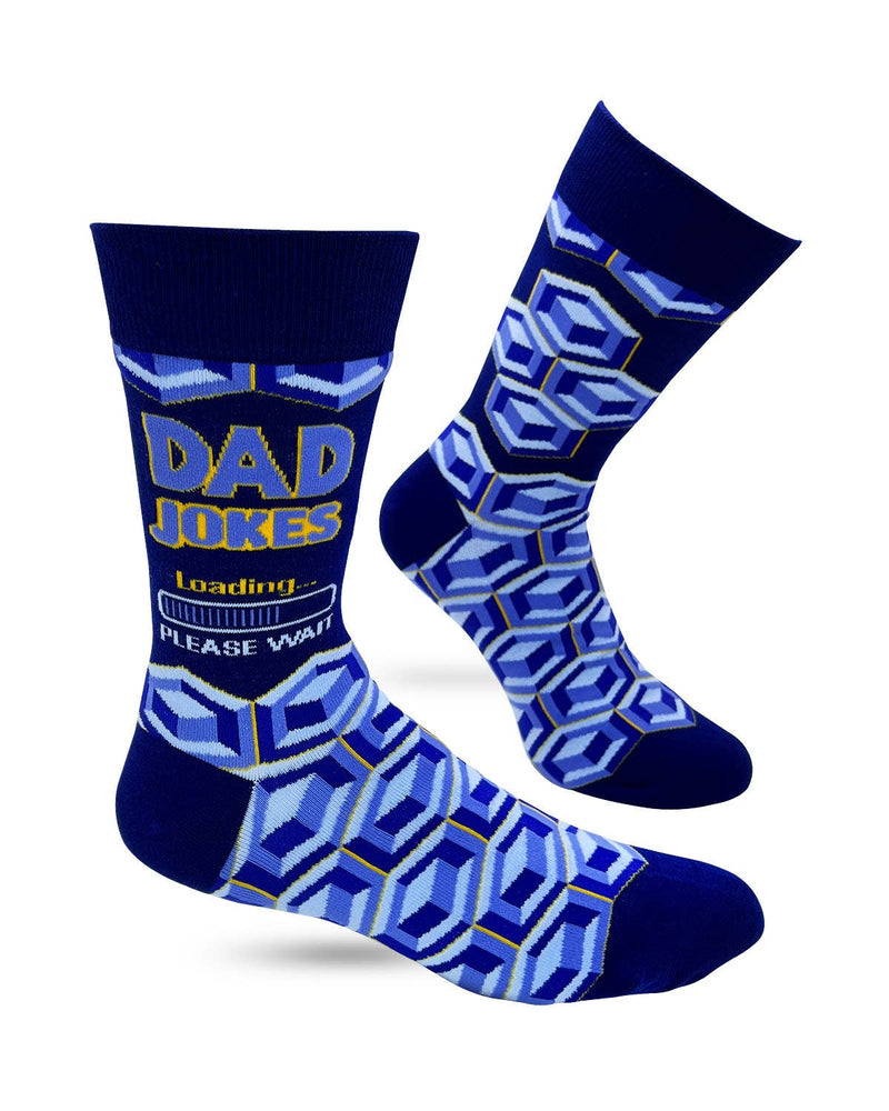 Dad Jokes Loading... Please Wait Men's Novelty Crew Socks - Bundle Bus