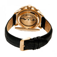 Heritor Automatic Aura Semi-Skeleton Leather-Band Watch