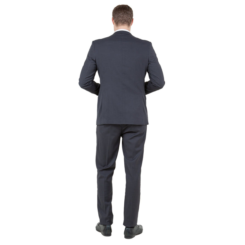 Dark Grey Men's Ultra Slim - Fit 3pc Suit w/ Expandable Waistband - Bundle Bus