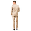 Dark Tan Men's Slim - Fit 3 - Piece Sharkskin Suit - Bundle Bus