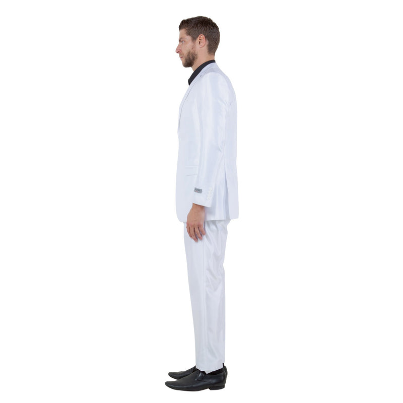 Dk. Taupe Men's Sharskin Slim - Fit 3 - Piece Suit - Bundle Bus