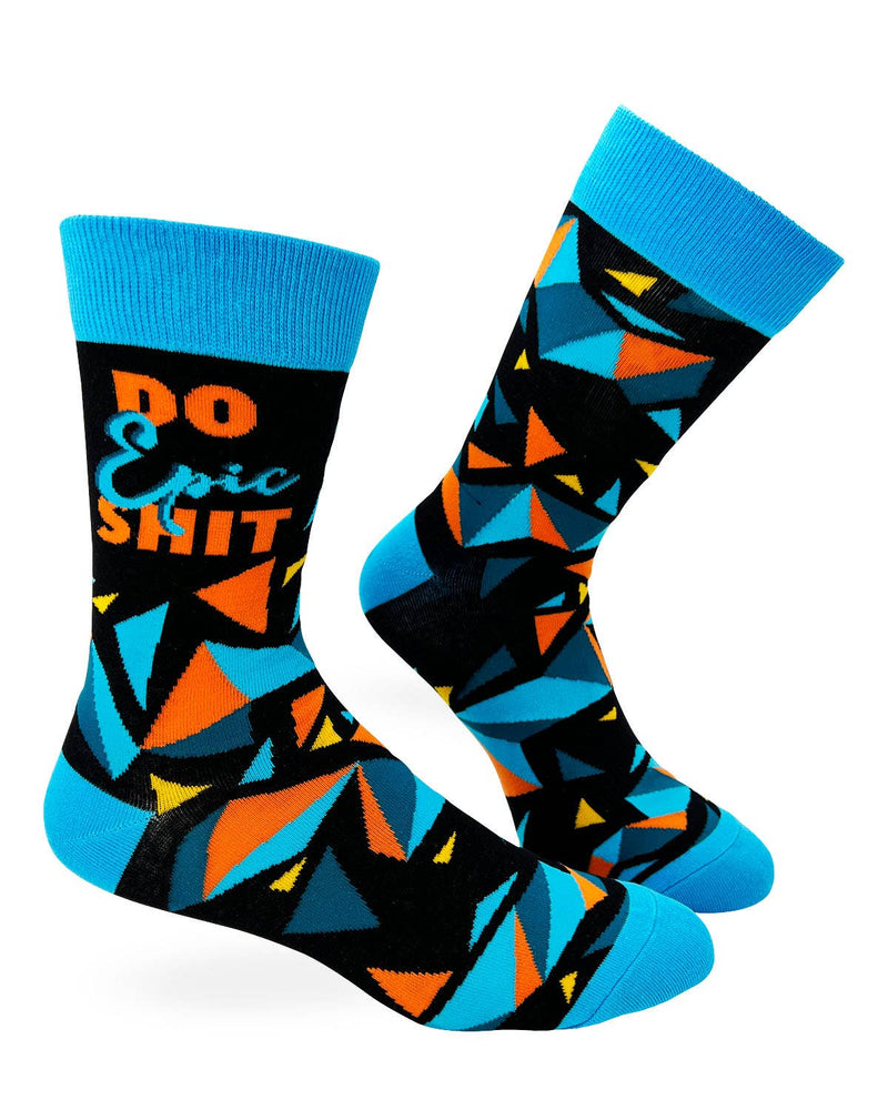 Do Epic Shit Men's Novelty Crew Socks - Bundle Bus