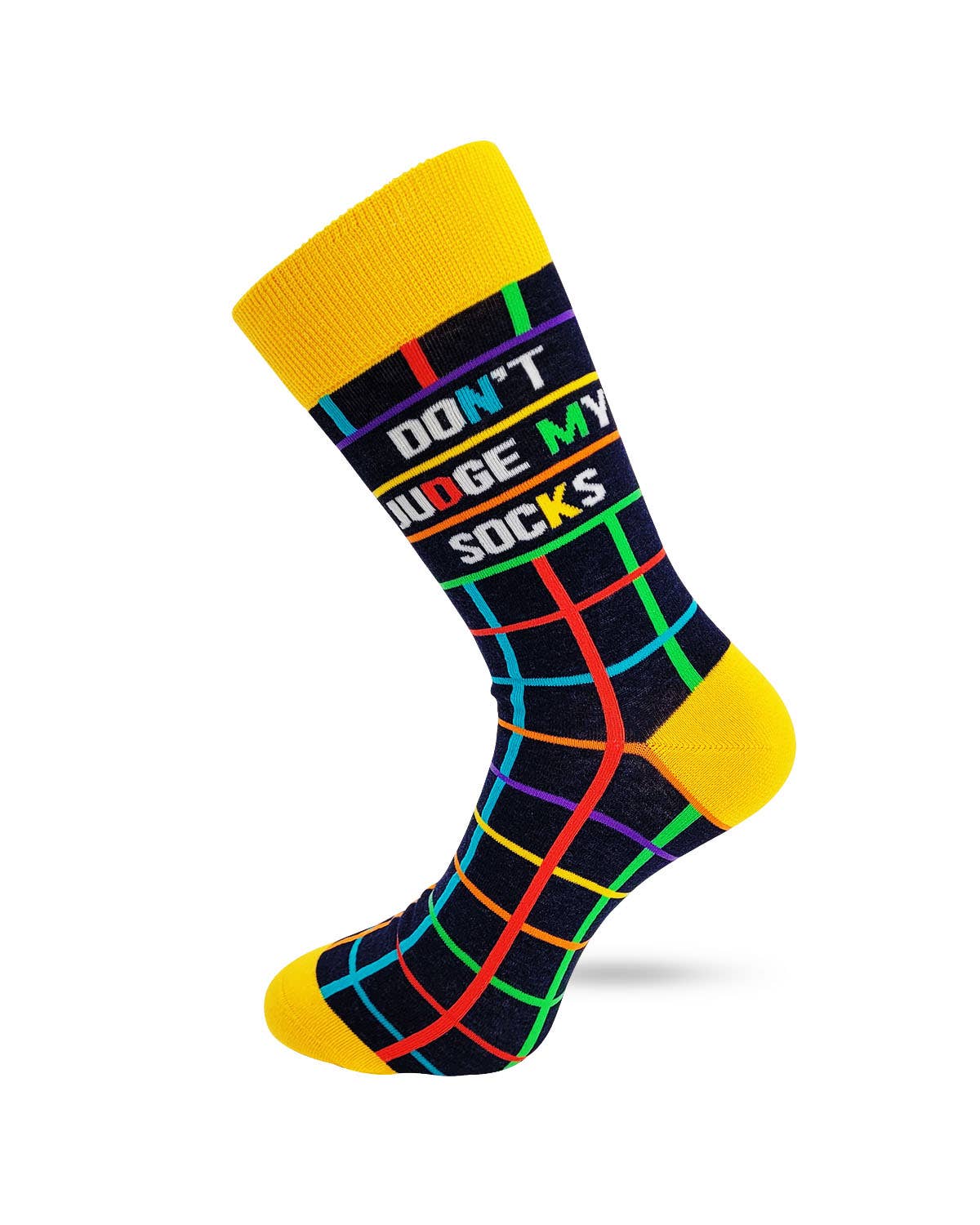 Don't Judge My Socks Men's Novelty Crew Socks - Bundle Bus