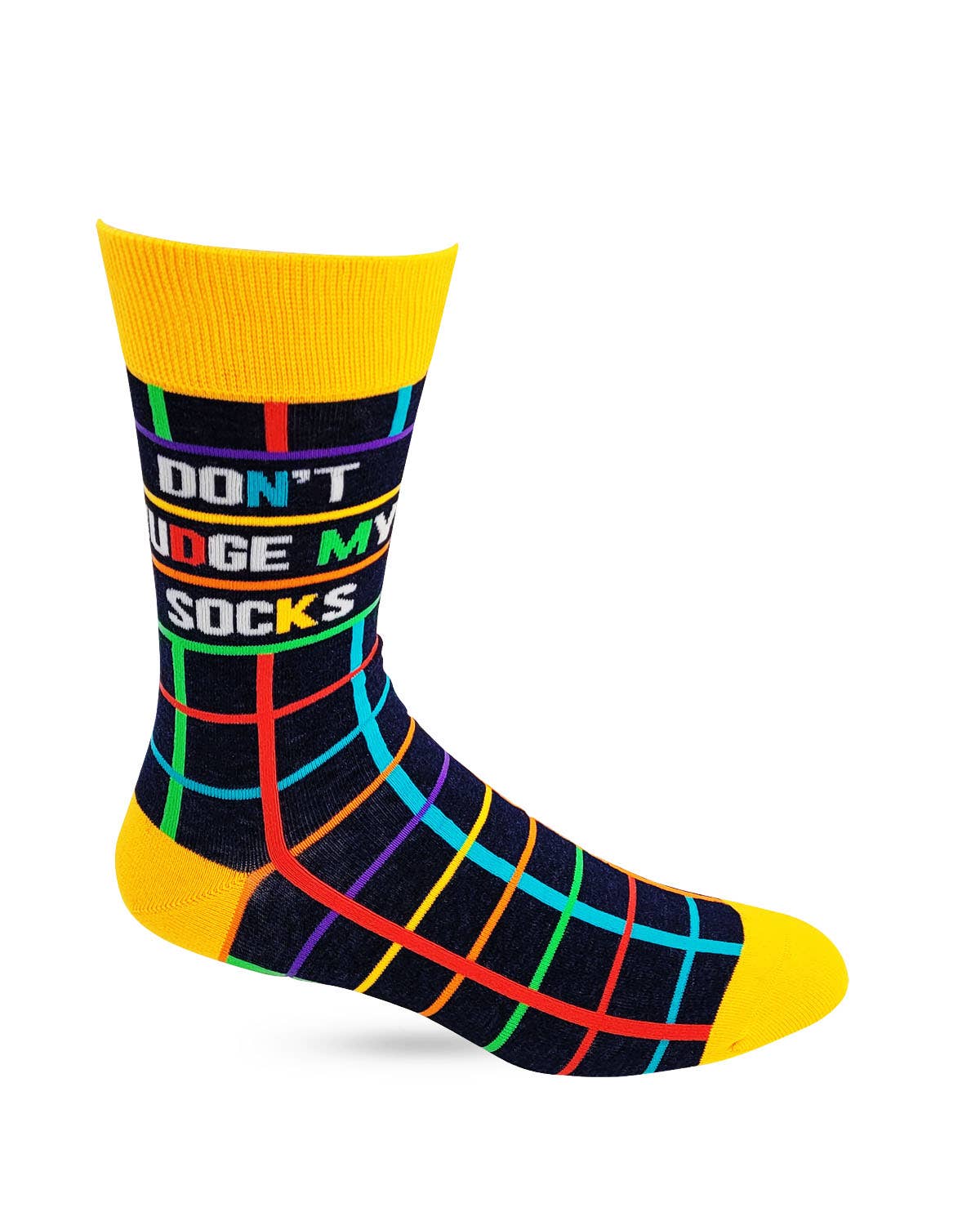 Don't Judge My Socks Men's Novelty Crew Socks - Bundle Bus