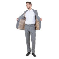 Earth Tan Men's 2pc Sharkskin Suit Slim - Fit - Bundle Bus