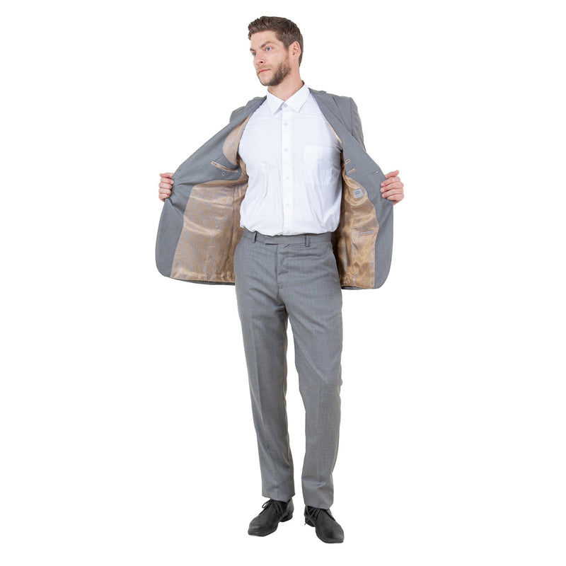 Earth Tan Men's 2pc Sharkskin Suit Slim - Fit - Bundle Bus