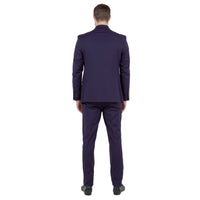 Eggplant Men's Ultra Slim - Fit 3pc Suit w/ Expandable Waistband - Bundle Bus