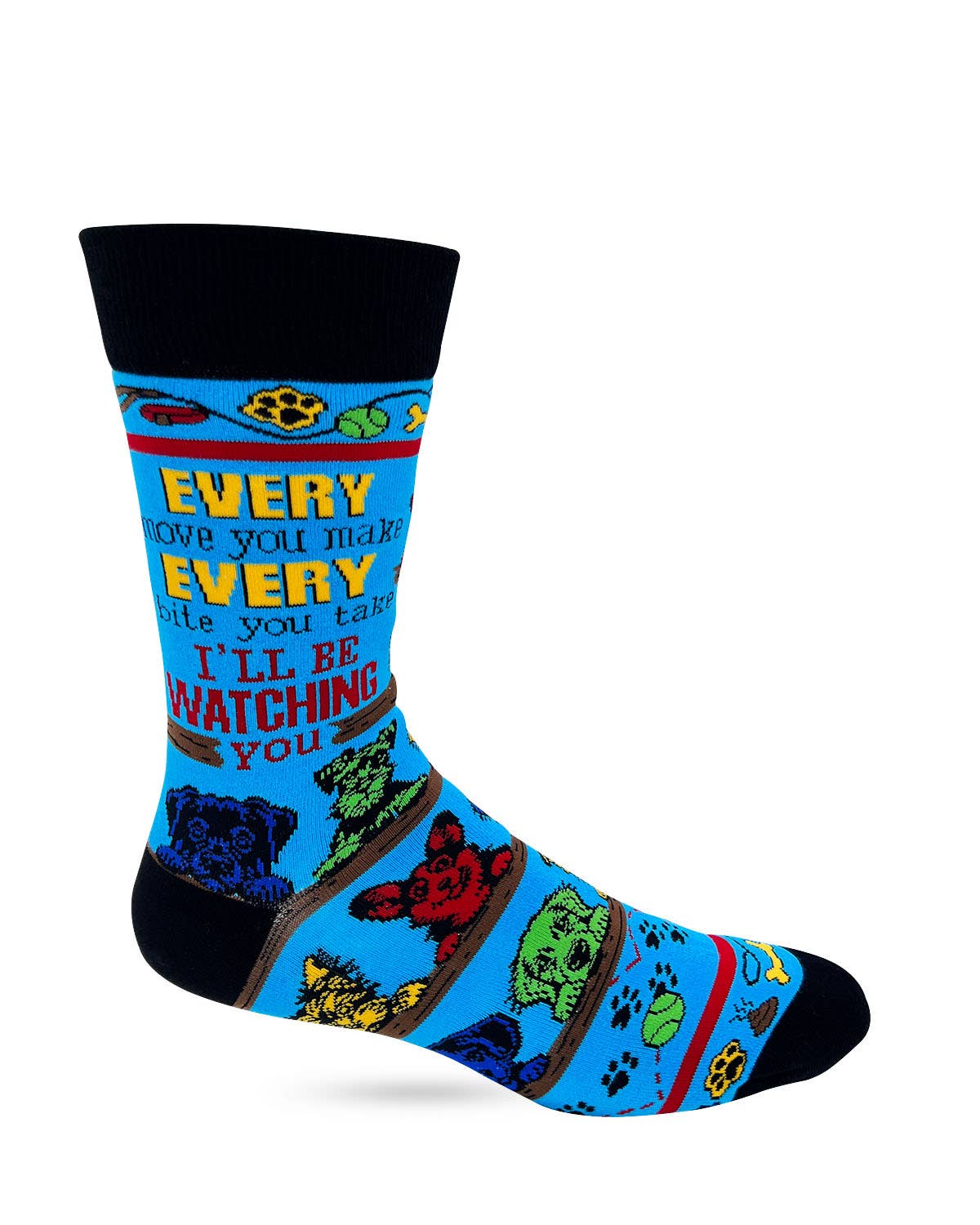 Every Move You Make, Every Bite You Take I'll Be Watching You Men's Novelty Crew Socks - Bundle Bus