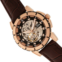 Reign Philippe Automatic Leather-Band Skeleton Watch
