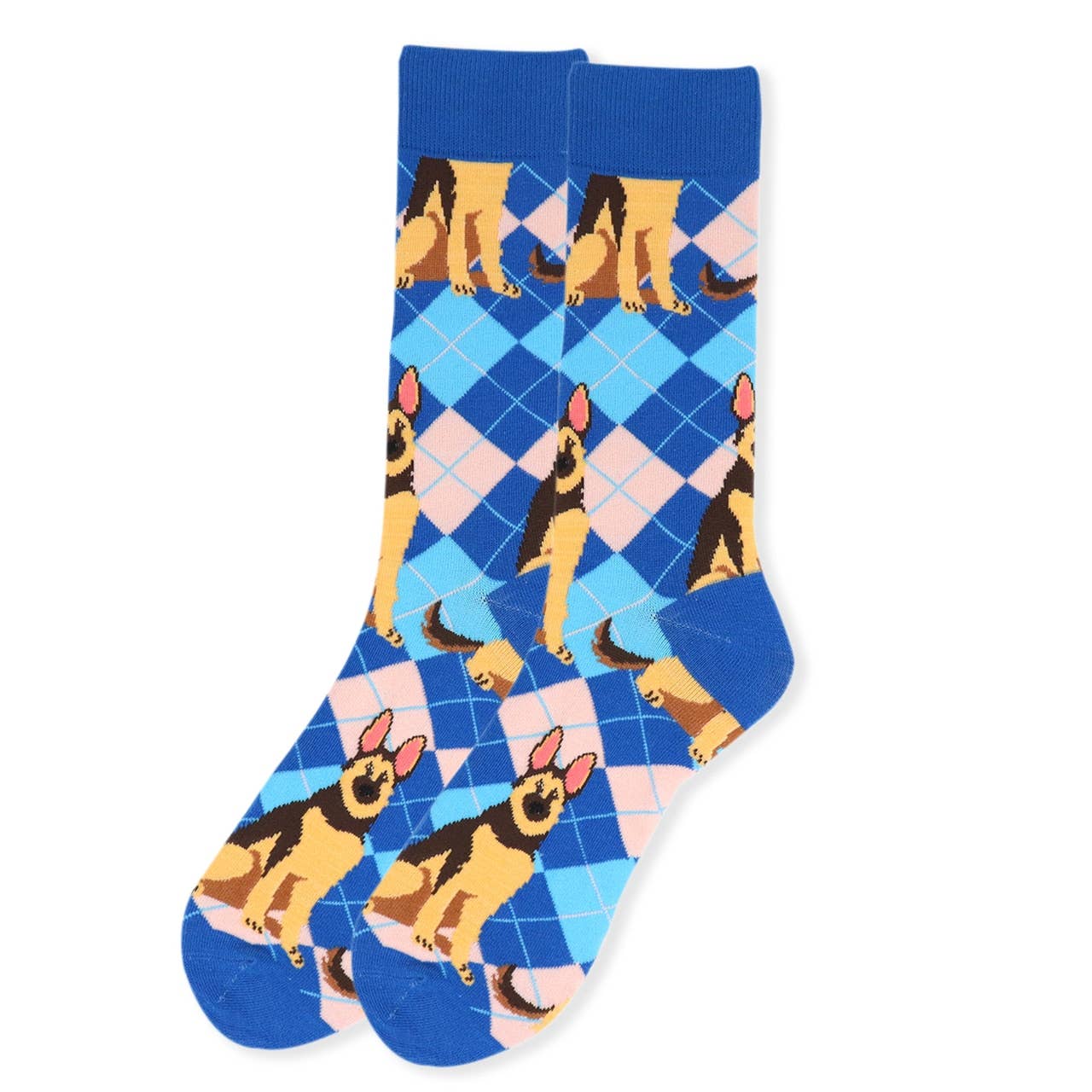 German Shepherd Argyle Socks for Men - Bundle Bus