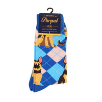 German Shepherd Argyle Socks for Men - Bundle Bus