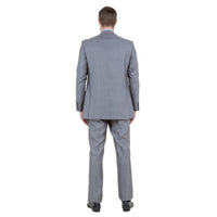 Gray Solid Shiny Sharkskin 3 - PC Regular Modern Fit Suits - Bundle Bus