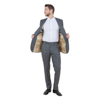 Green Slate Men's 2pc Sharkskin Suit Slim - Fit - Bundle Bus