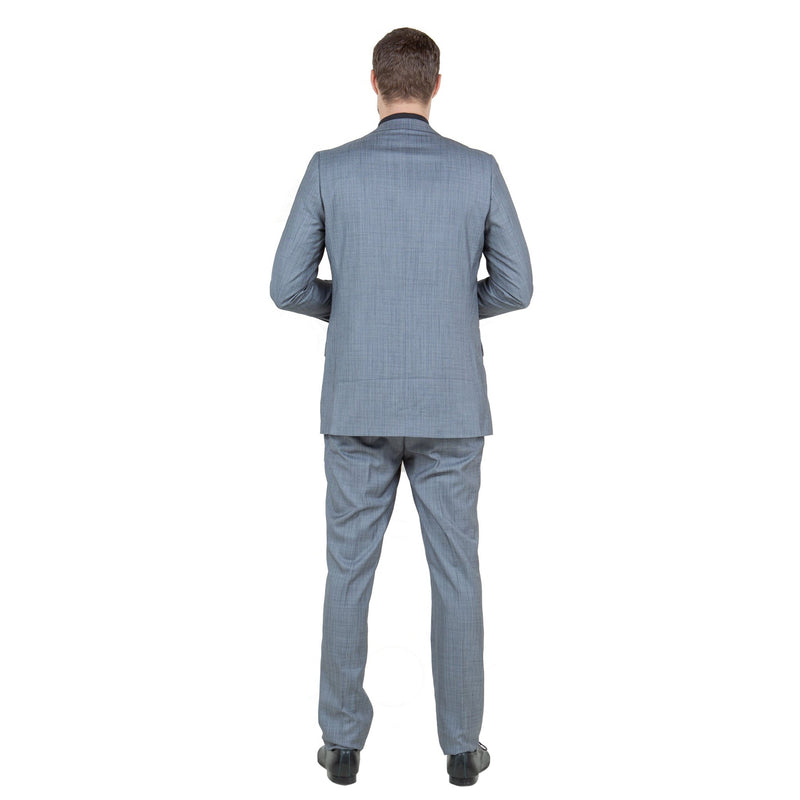Grey Men's Slim - Fit 3 - Piece Sharkskin Suit - Bundle Bus
