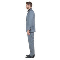 Grey Men's Slim - Fit 3 - Piece Sharkskin Suit - Bundle Bus