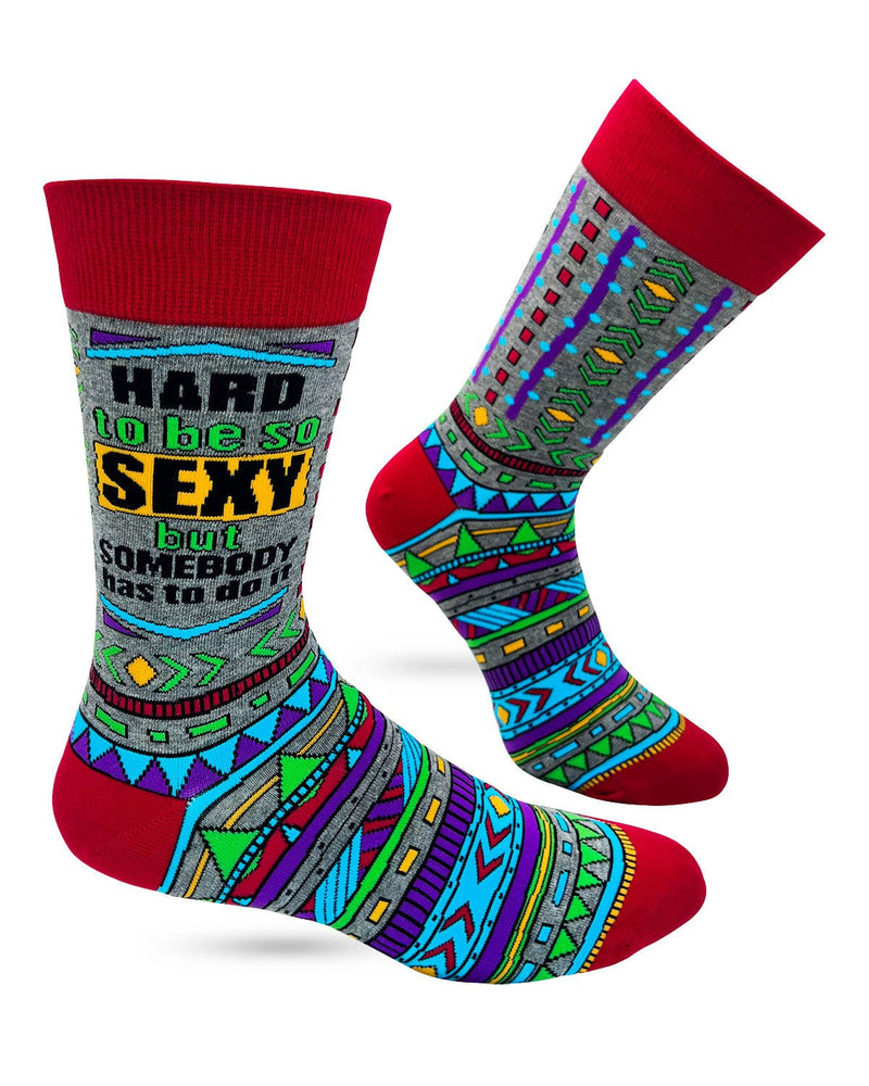 Hard to Be Sexy But Somebody Has to Do It Men's Novelty Crew Socks - Bundle Bus