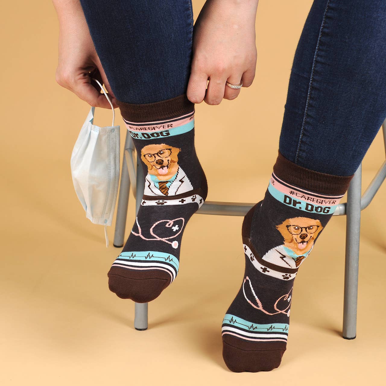 Health Care Heroes - Dr. Dog - Ultra Premium Novelty Socks - Bundle Bus