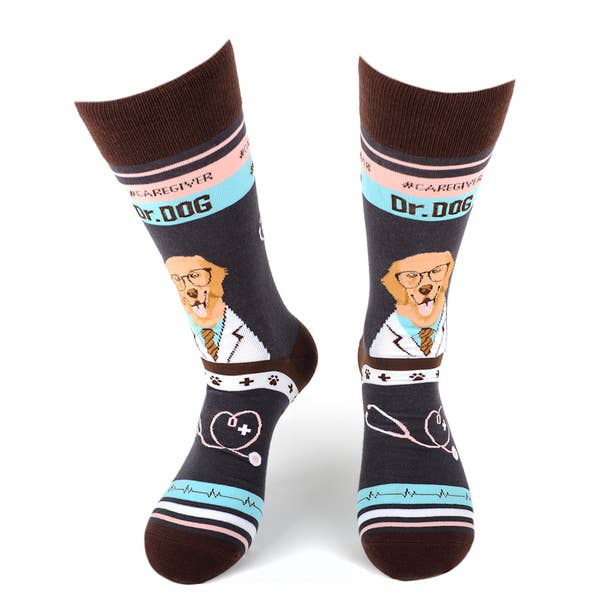 Health Care Heroes - Dr. Dog - Ultra Premium Novelty Socks - Bundle Bus