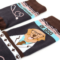 Health Care Heroes - Dr. Dog - Ultra Premium Novelty Socks - Bundle Bus