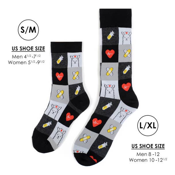 Health Care Heroes - Nurse Llama - Ultra Premium Socks - Bundle Bus