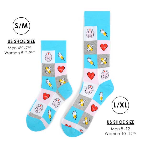 Health Care Heroes - Nurse Piggy - Ultra Premium Socks - Bundle Bus