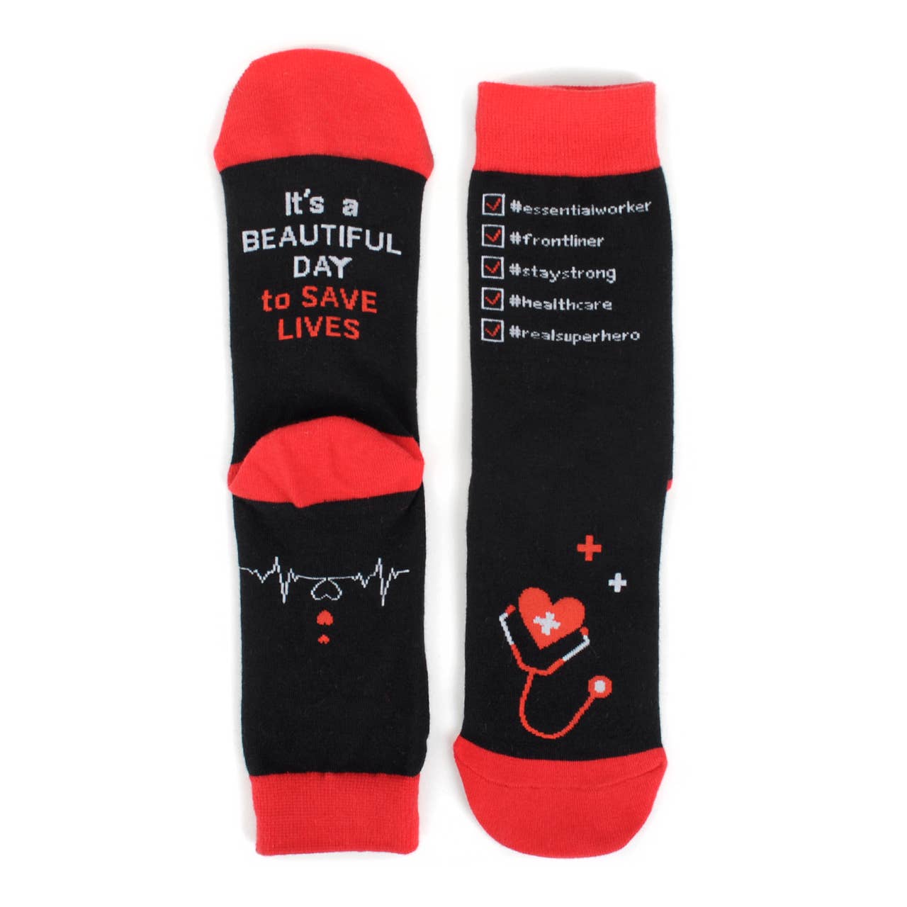 Health Care Heroes - Saving Lives - Ultra Premium Novelty Socks - Bundle Bus