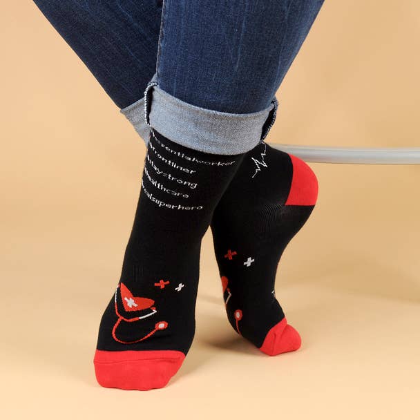 Health Care Heroes - Saving Lives - Ultra Premium Novelty Socks - Bundle Bus