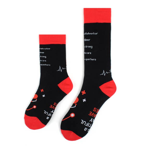 Health Care Heroes - Saving Lives - Ultra Premium Novelty Socks - Bundle Bus