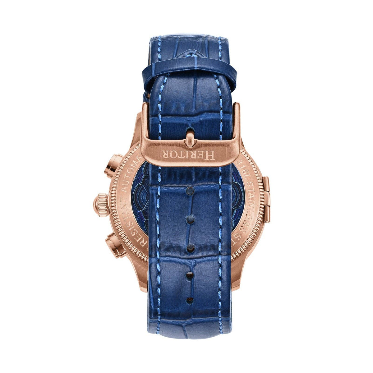 Heritor Automatic Apostle Leather Band Watch with Day/Date - Bundle Bus