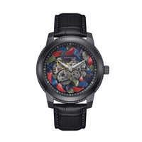 Heritor Automatic Emmanuel Semi - Skeleton Leather - Band Watch - Bundle Bus