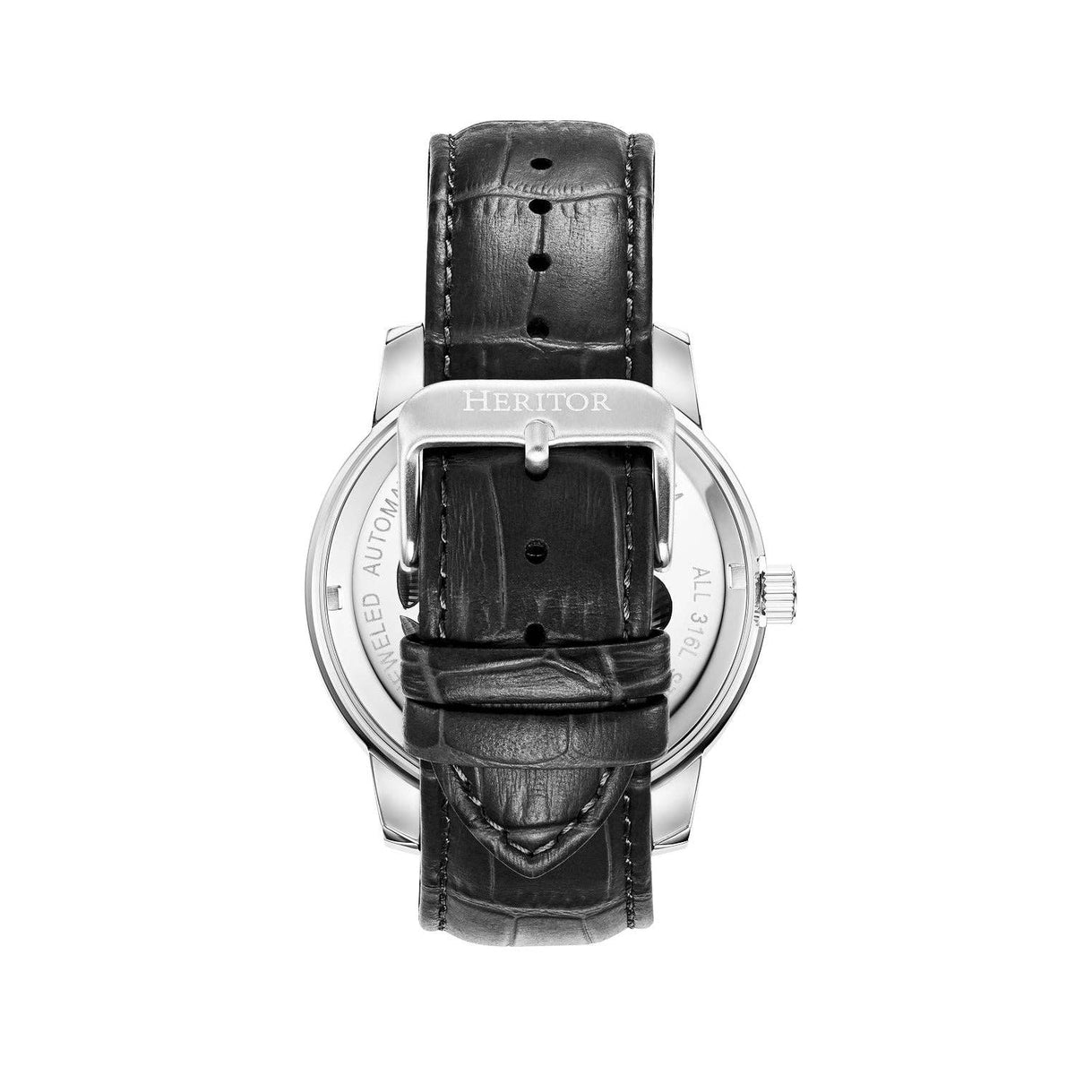 Heritor Automatic Emmanuel Semi - Skeleton Leather - Band Watch - Bundle Bus