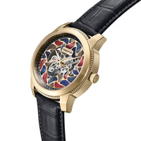 Heritor Automatic Emmanuel Semi - Skeleton Leather - Band Watch - Bundle Bus