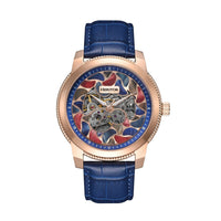 Heritor Automatic Emmanuel Semi - Skeleton Leather - Band Watch - Bundle Bus