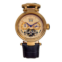 Heritor Automatic Ganzi Semi - Skeleton Leather - Band Watch - Bundle Bus