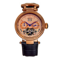 Heritor Automatic Ganzi Semi - Skeleton Leather - Band Watch - Bundle Bus