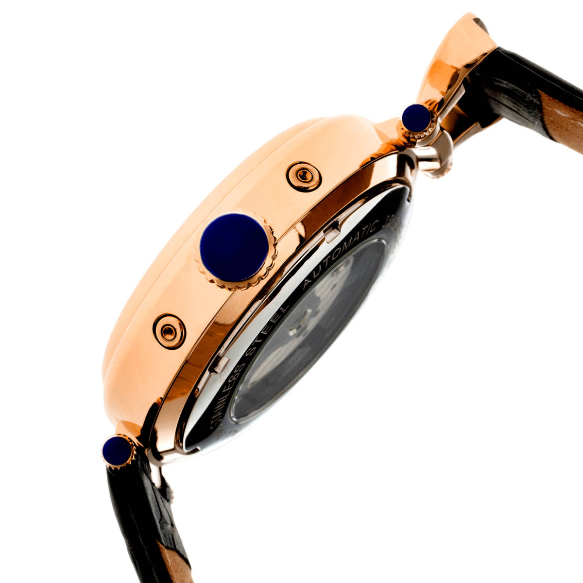 Heritor Automatic Ganzi Semi - Skeleton Leather - Band Watch - Bundle Bus