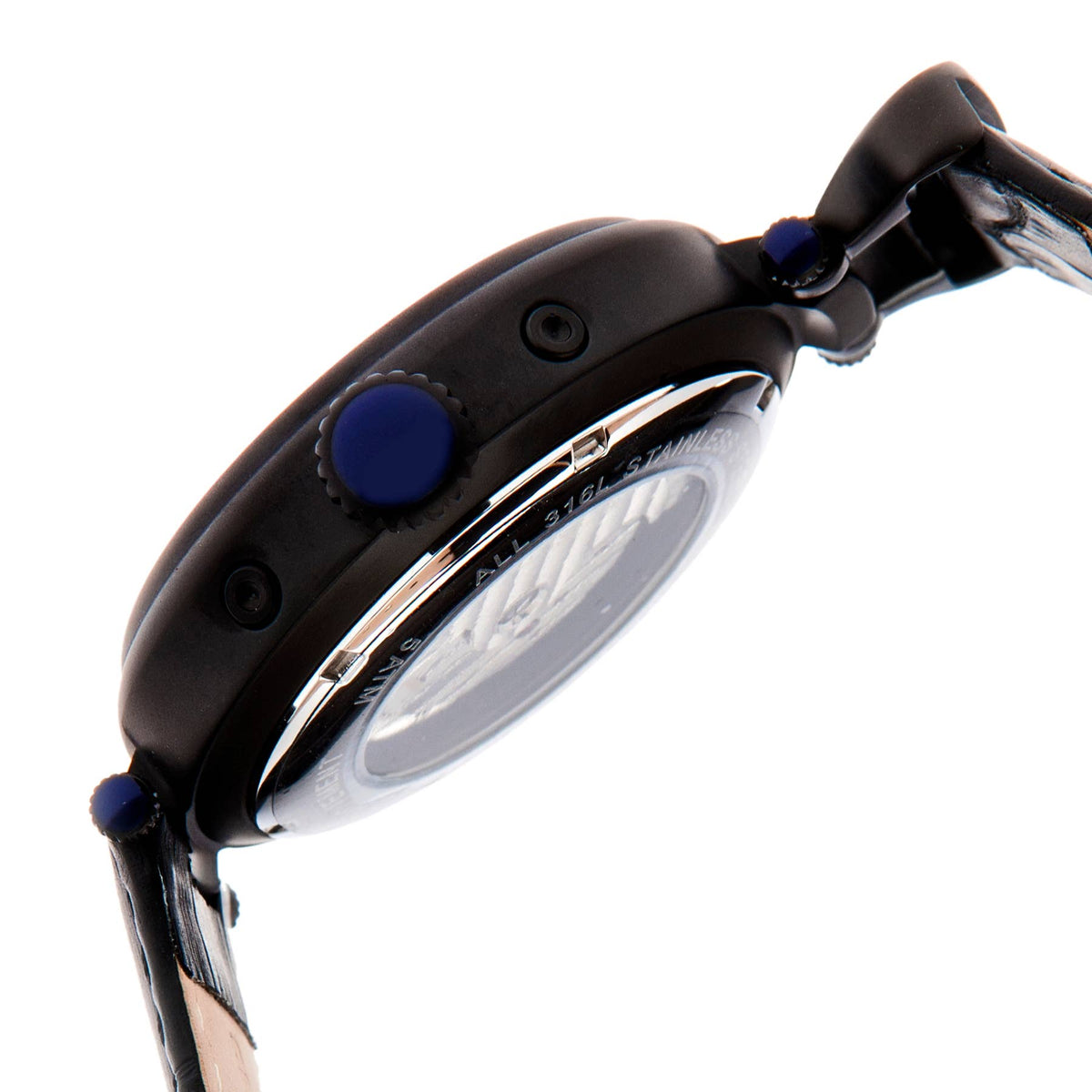 Heritor Automatic Ganzi Semi - Skeleton Leather - Band Watch - Bundle Bus