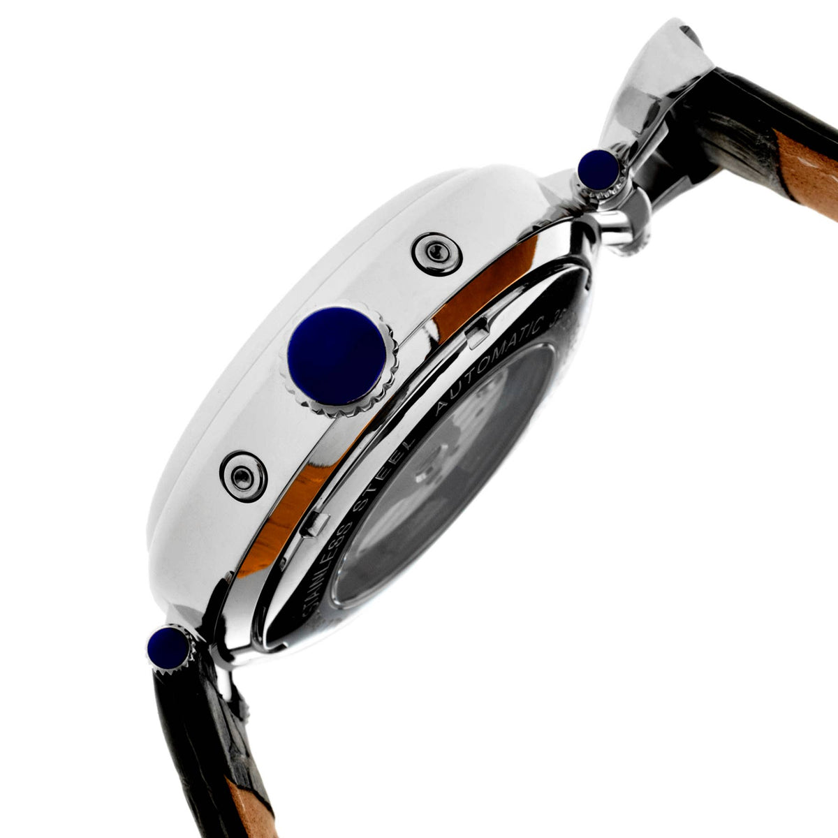 Heritor Automatic Ganzi Semi - Skeleton Leather - Band Watch - Bundle Bus