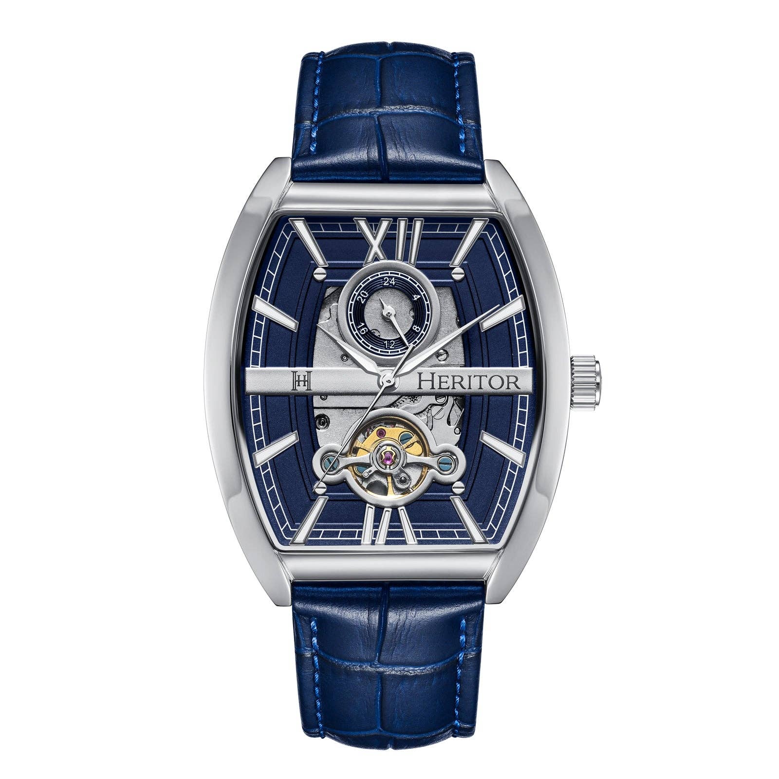 Heritor Automatic Masterson Semi - Skeleton Leather - Band Watch - Bundle Bus