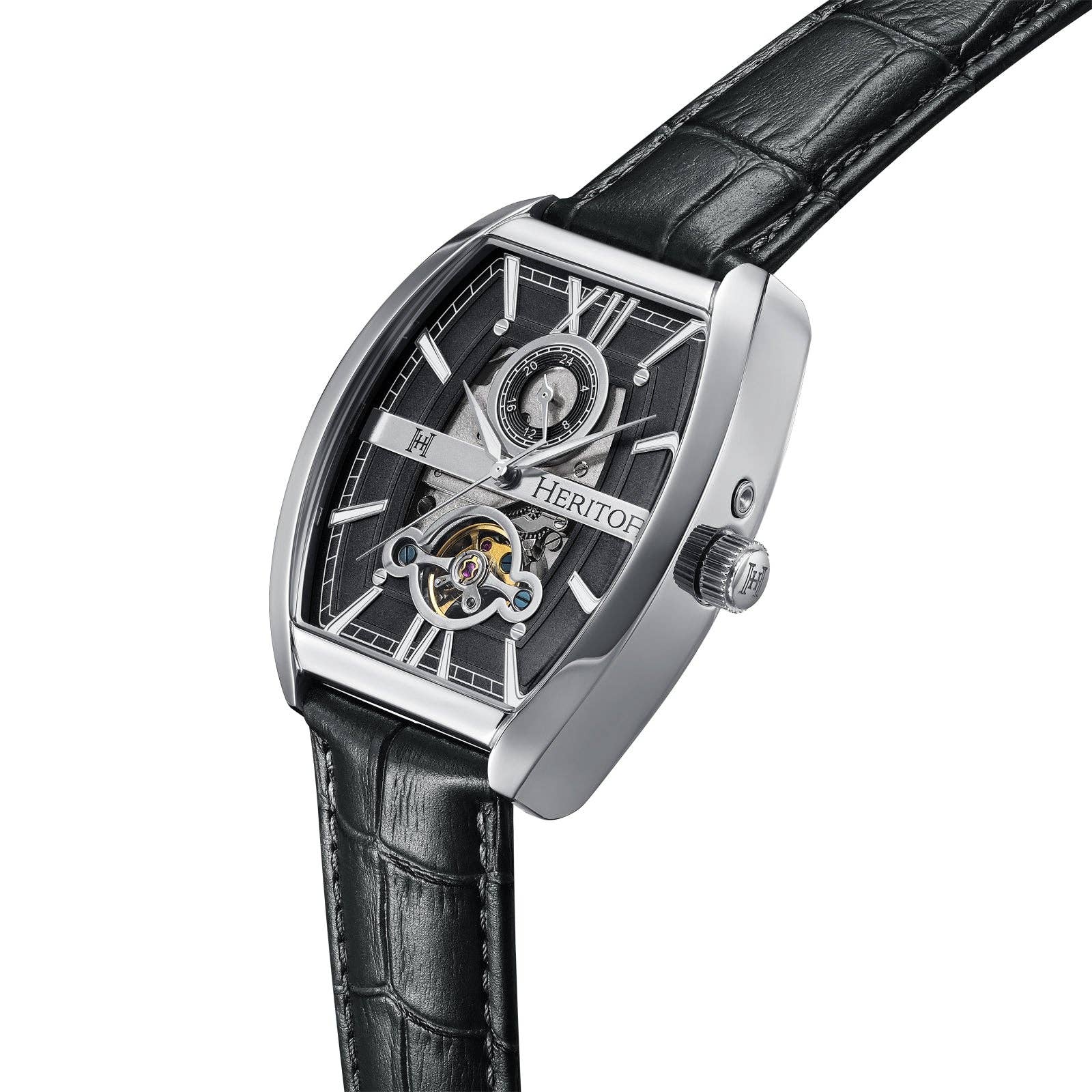 Heritor Automatic Masterson Semi - Skeleton Leather - Band Watch - Bundle Bus