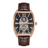 Heritor Automatic Masterson Semi - Skeleton Leather - Band Watch - Bundle Bus