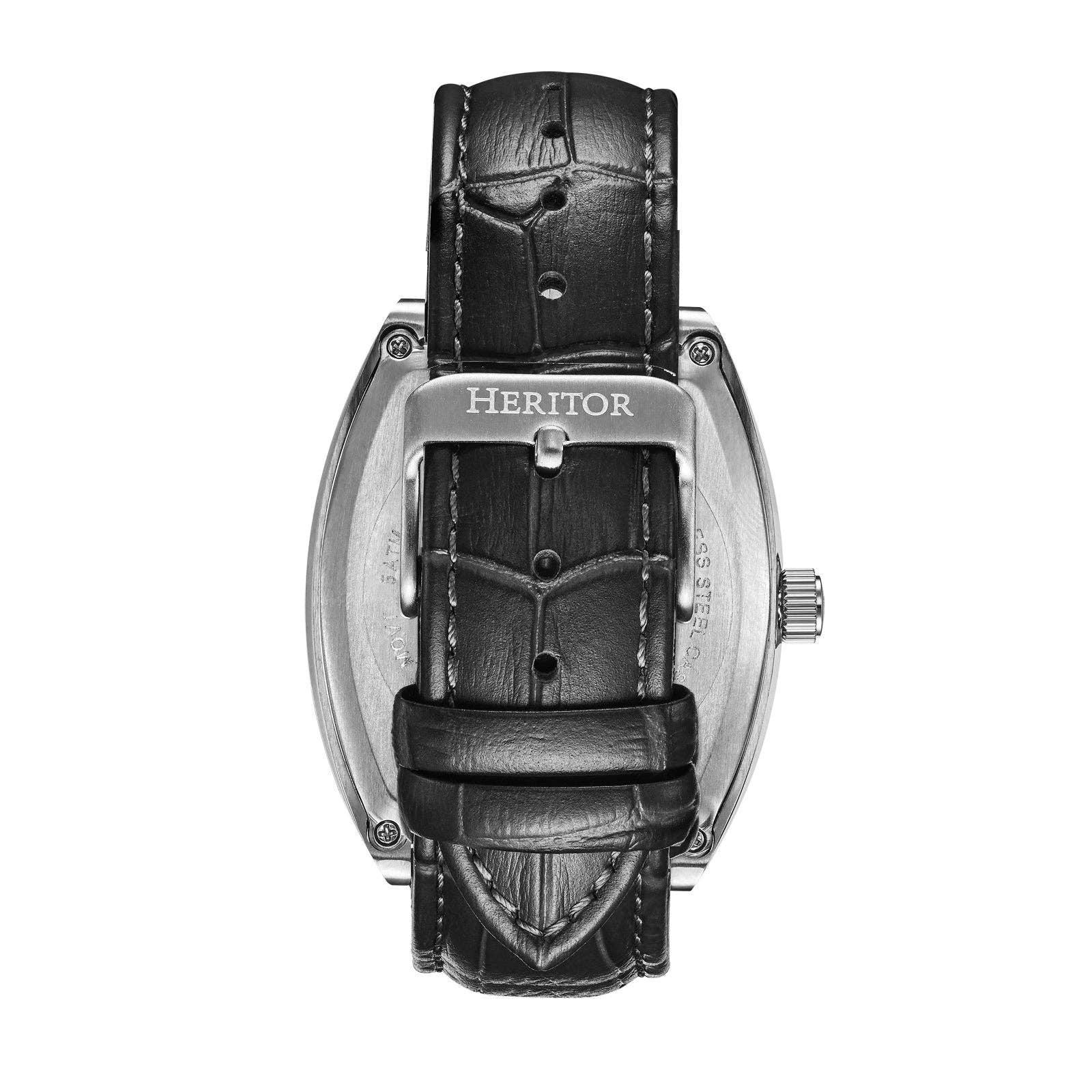 Heritor Automatic Masterson Semi - Skeleton Leather - Band Watch - Bundle Bus