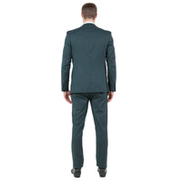 Hunter Green Men's Ultra Slim - Fit 3pc Suit w/ Expandable Waistband - Bundle Bus